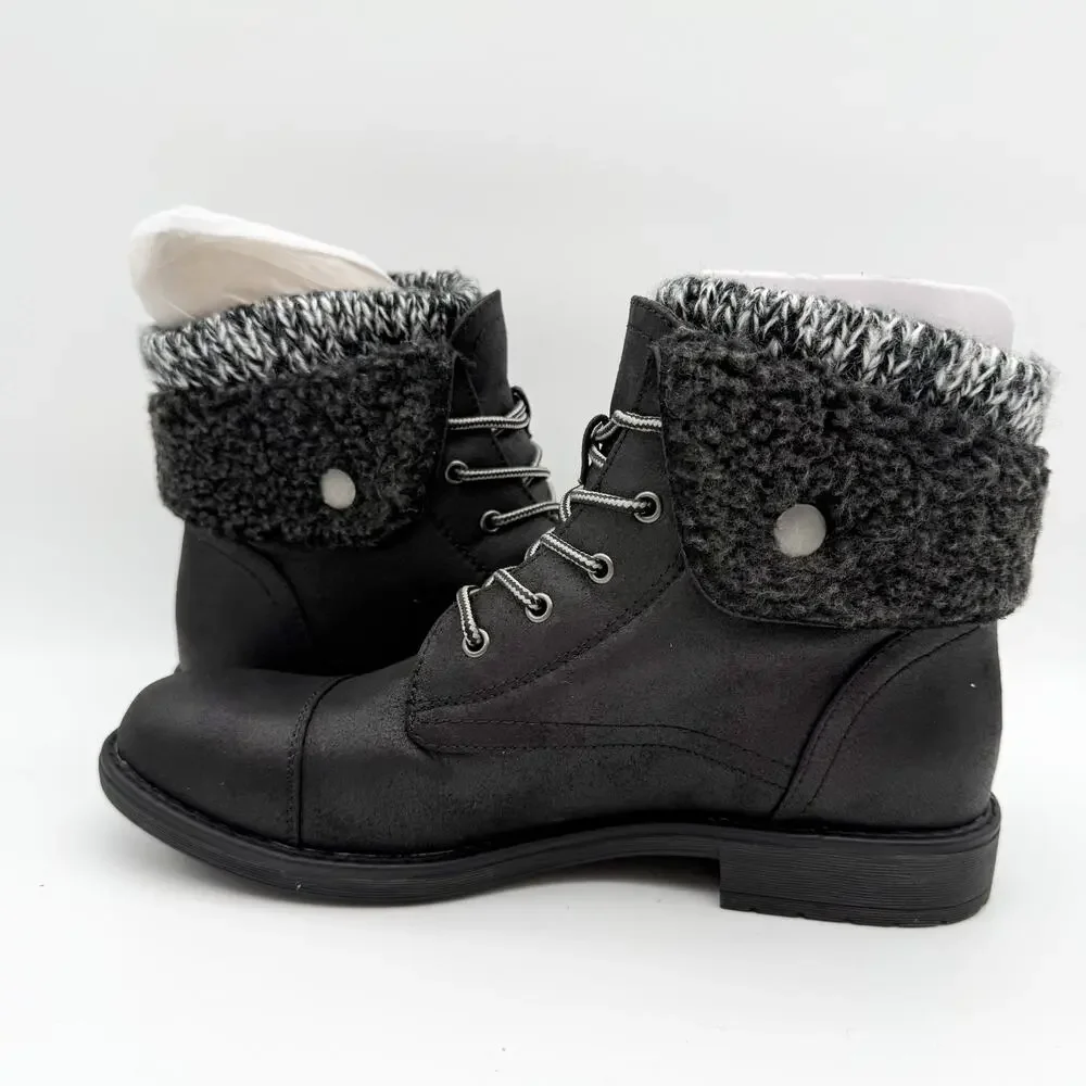 Cliffs by White Mountain Womens Duena Ankle Booties US 8.5 M Black Knit NIB
